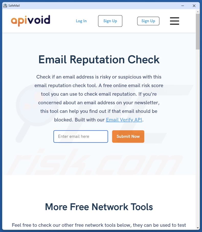 SafeMail aplicação indesejada