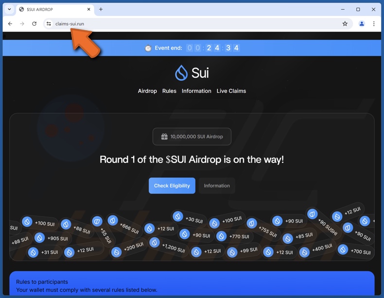 $SUI Airdrop fraude