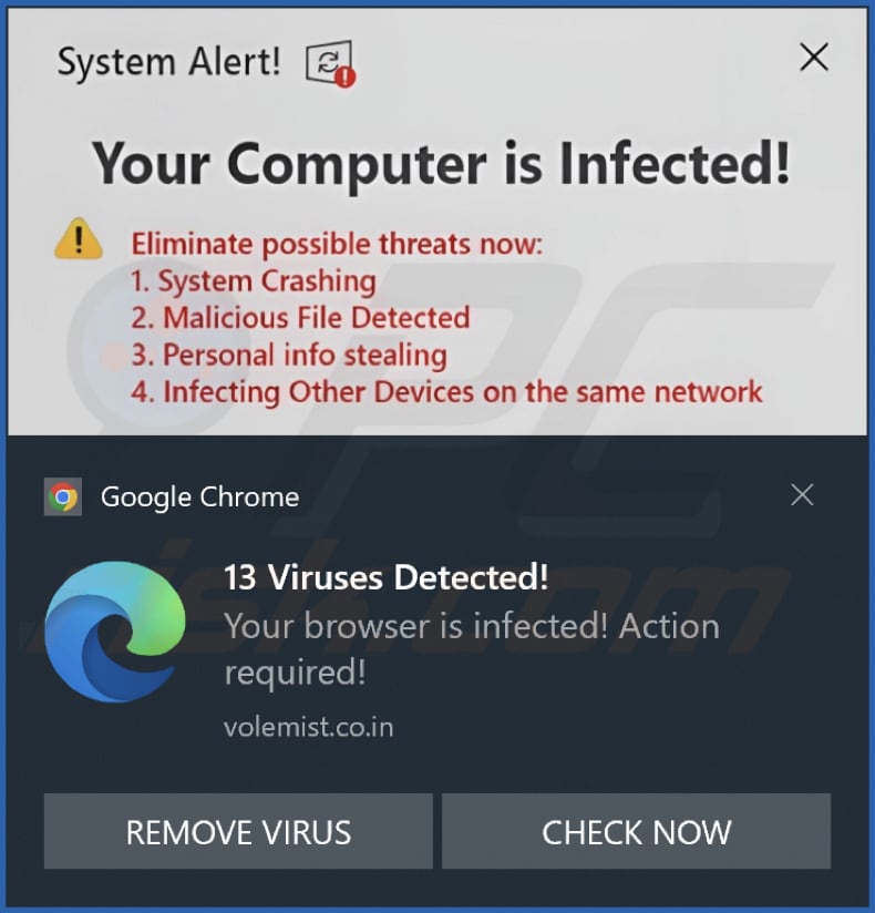volemist.co[.]in notificação
