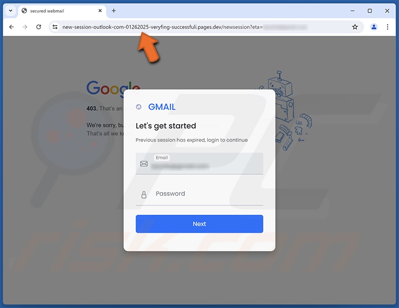 Your Emails Will No Longer Be Delivered e-mail fraudulento promovido site de phishing