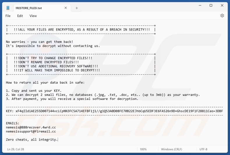 888 ransomware nota de resgate (!RESTORE_FILES!.txt)