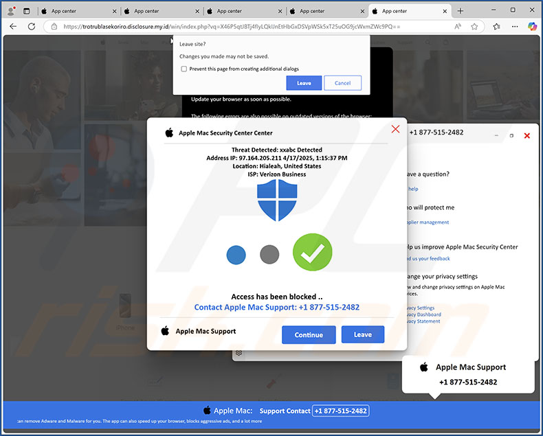 Apple Mac Security Center fraude