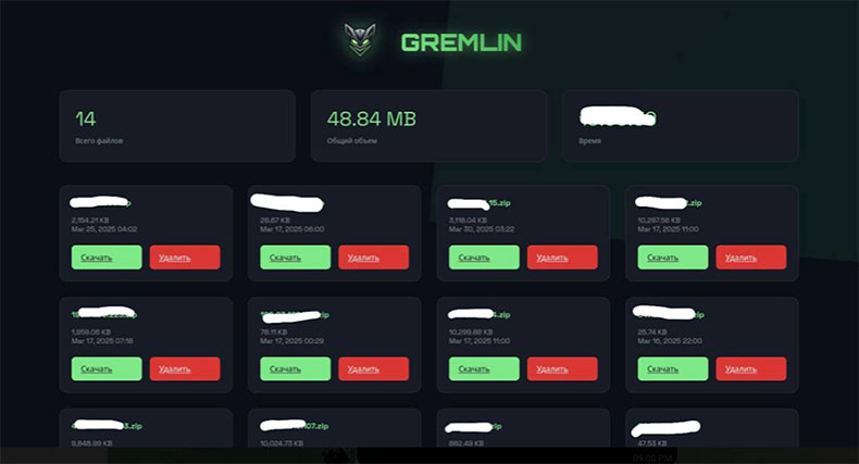 Site de fuga de dados do malware Gremlin