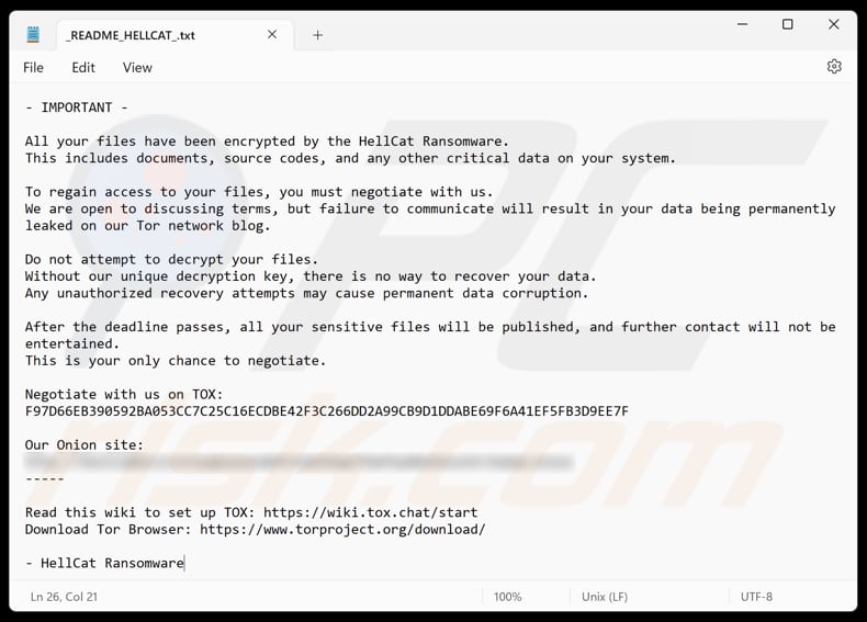 HellCat ransomware ficheiro de texto (_README_HELLCAT_.txt)