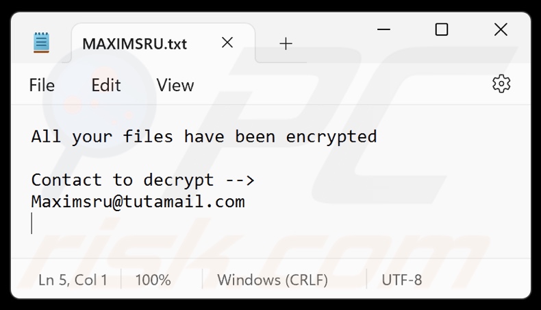 Maximsru ransomware nota de resgate (MAXIMSRU.txt)