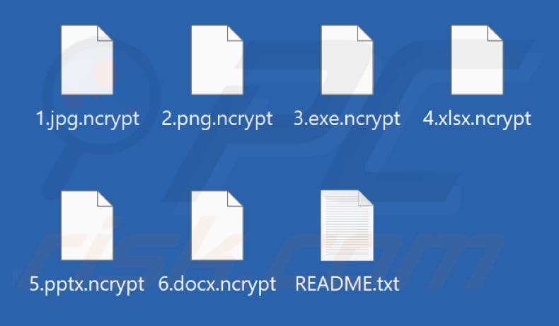 Ficheiros encriptados pelo ransomware Nanocrypt (extensão .ncrypt)