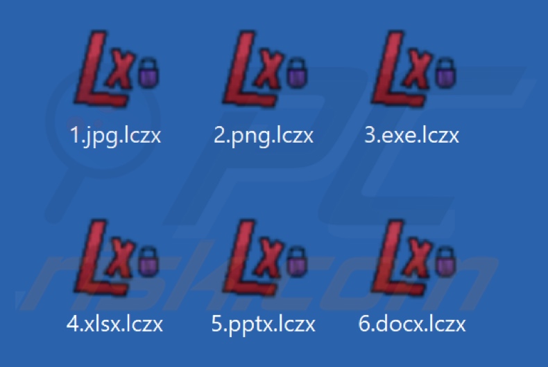 Ficheiros encriptados pelo PelDox ransomware (extensão .lczx)