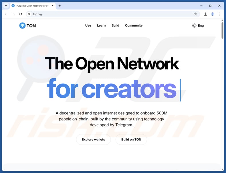 Golpe TON Guard site real da TOM (ton.org)