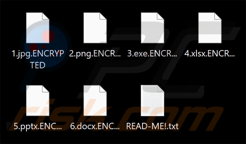 Ficheiros encriptados pelo ransomware AnarchyRansom (extensão .ENCRYPTED)