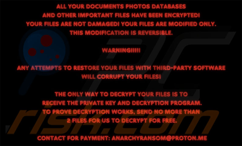 Papel de parede do ransomware AnarchyRansom