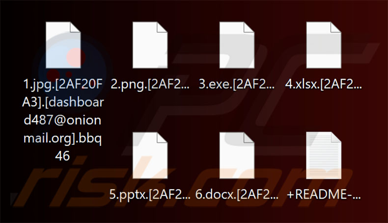 Ficheiros encriptados pelo ransomware Bbq (extensão .bbq46)