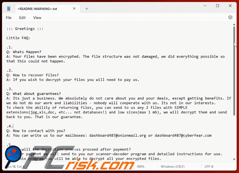 Nota de resgate do ransomware Bbq (+README-WARNING+.txt) GIF