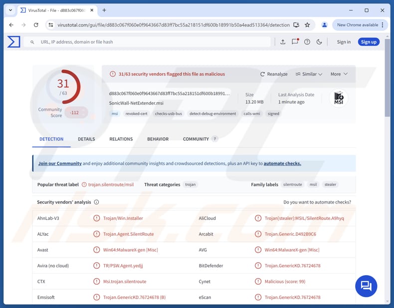 Malware SilentRoute