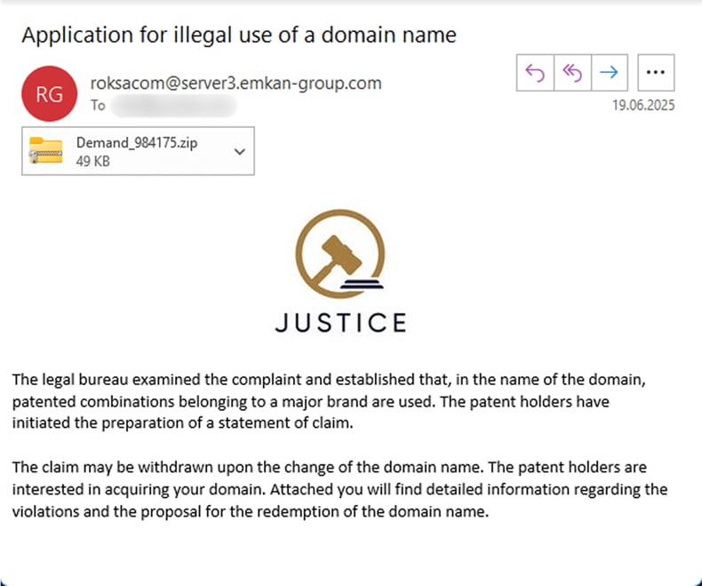 E-mail promovendo o trojan Efimer (fonte securelist.com)