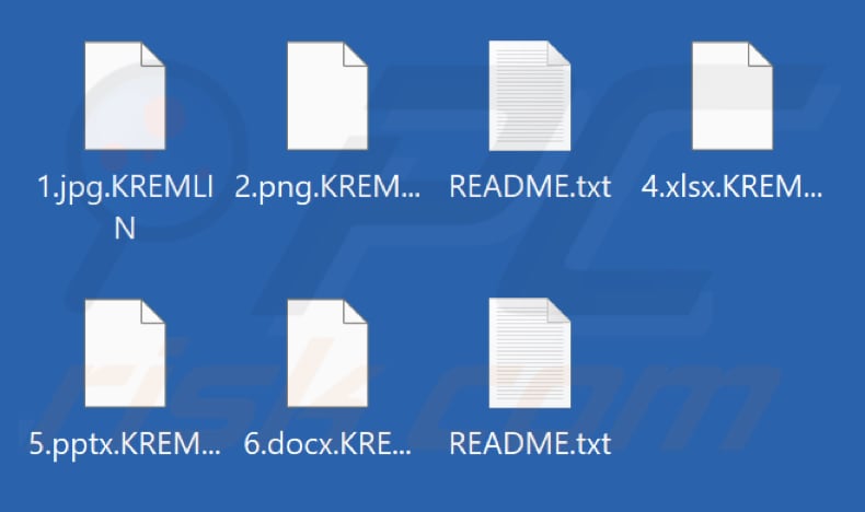 Arquivos criptografados pelo ransomware KREMLIN (extensão .KREMLIN)
