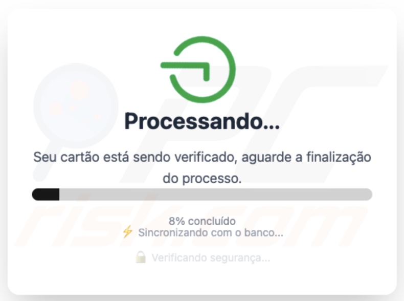 Ecrã 4 exibido pelo malware PhantomCard (verificação)