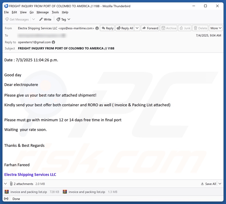Malware QuirkyLoader a espalhar e-mail fraudulento 6