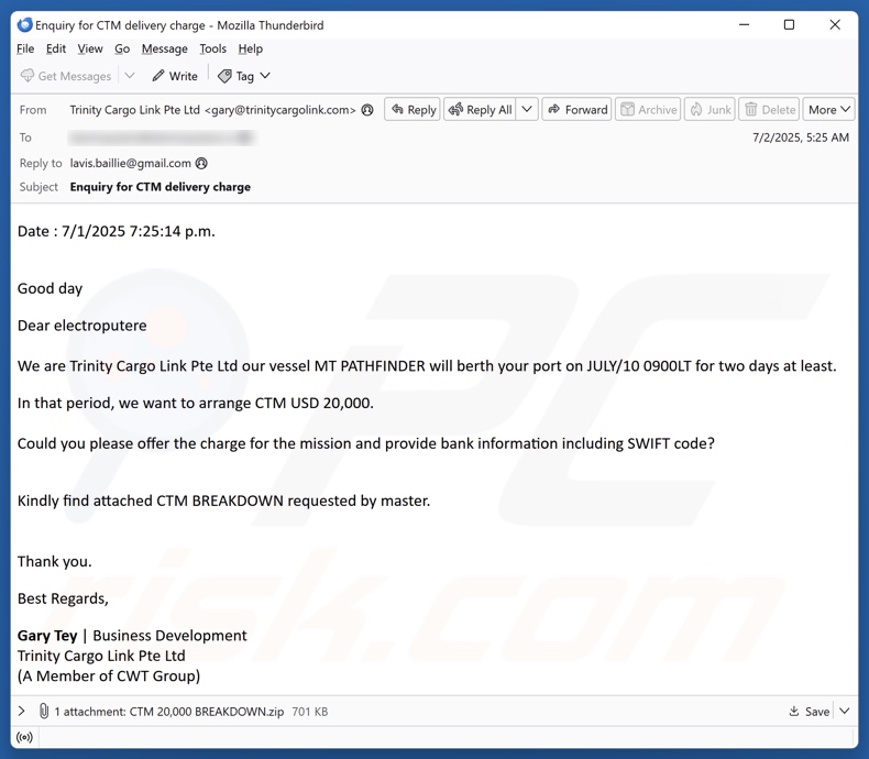 Malware QuirkyLoader a espalhar e-mail fraudulento 7