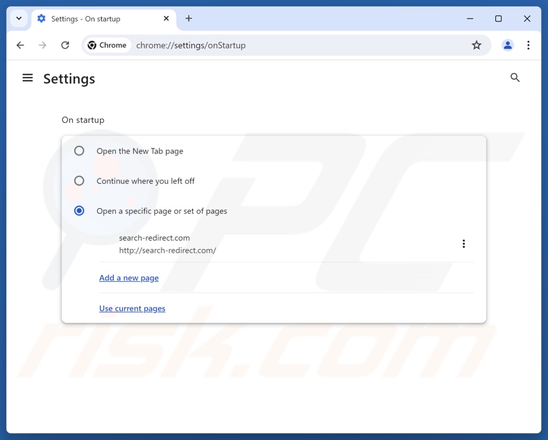 Removendo search-redirect.com sua Google Chrome página