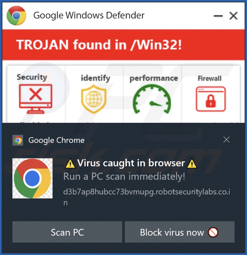 Anúncio exibido pela página web robotsecuritylabs.co[.]in