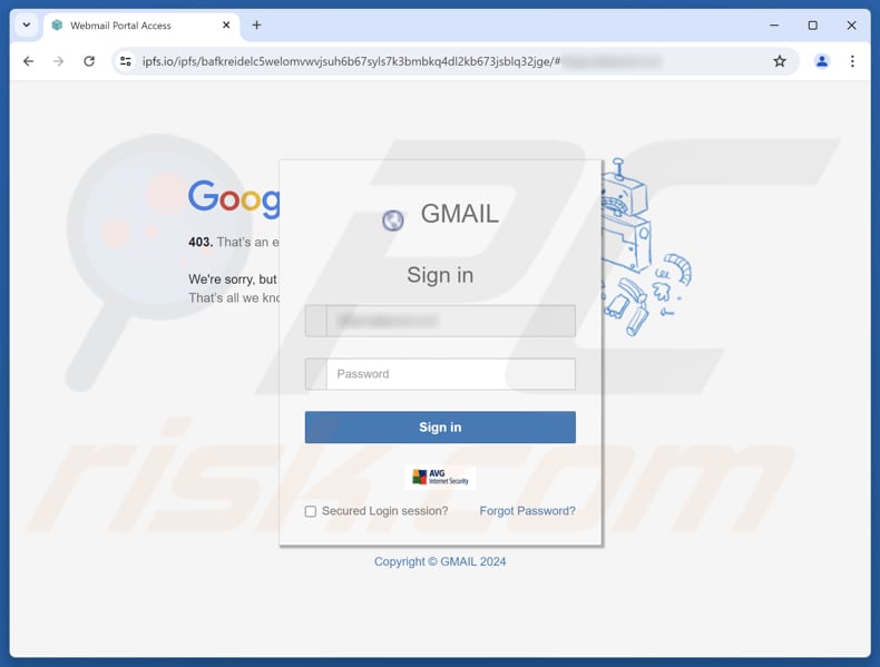 Alerta de segurança - Detetámos um site de phishing com malware Trojan