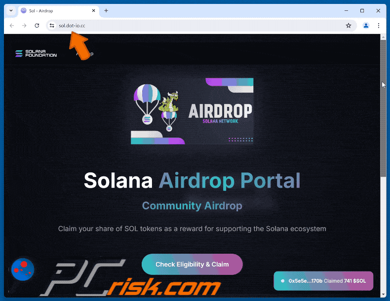 Aparência do esquema Solana Community Airdrop