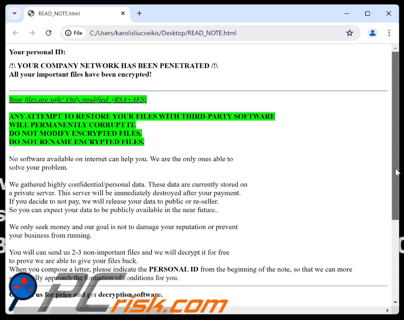 Nota de resgate do ransomware SolutionWeHave (READ_NOTE.html) GIF