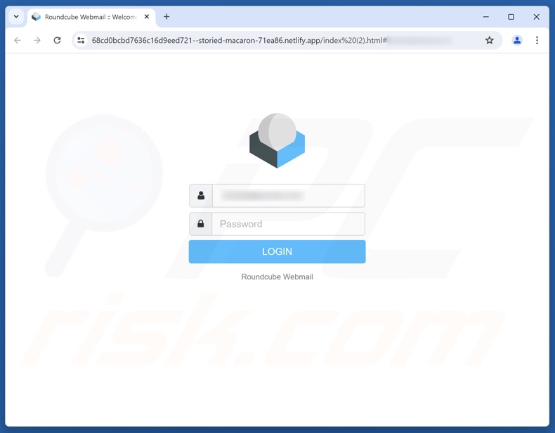 O sistema sinalizou mensagens devido a violações de segurança site de phishing promovido por e-mail fraudulento