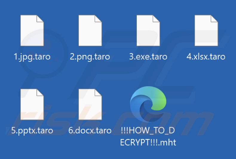 Ficheiros encriptados pelo ransomware Taro (extensão .taro)