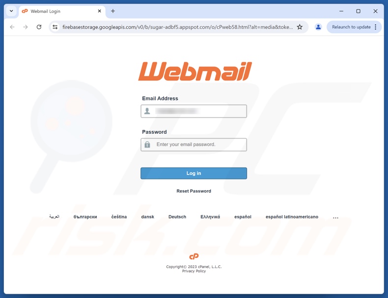 Your Account Access Needs Reconfirmation e-mail fraudulento promovendo site de phishing