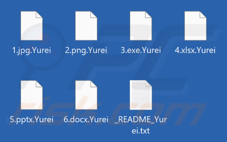Ficheiros encriptados pelo ransomware Yurei (extensão .Yurei)