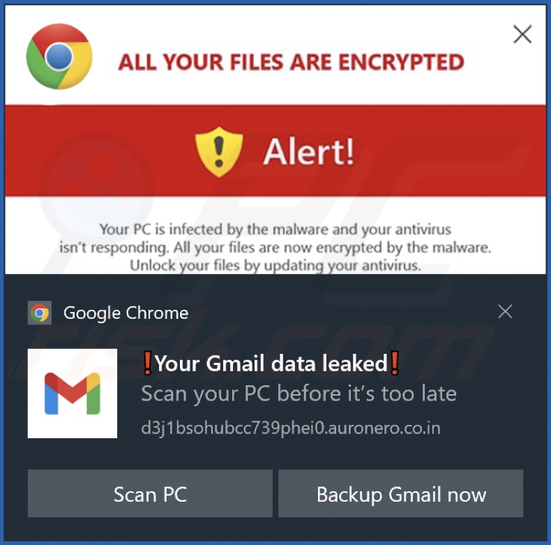 Anúncio apresentado pela página web auronero.co[.]in