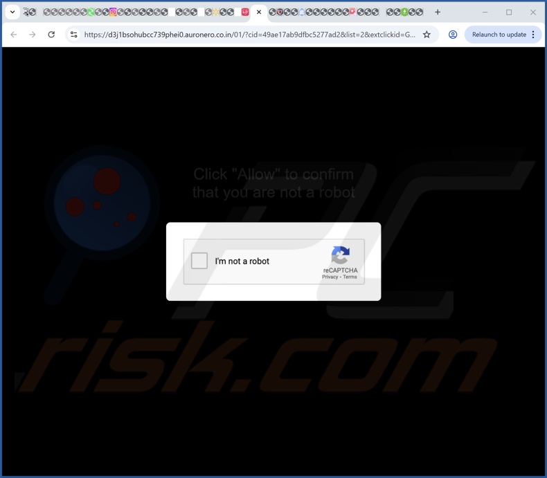 auronero.co[.]in redirecionamentos pop-up