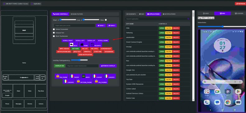 Herodotus Malware painel de administração (fonte threatfabric.com)
