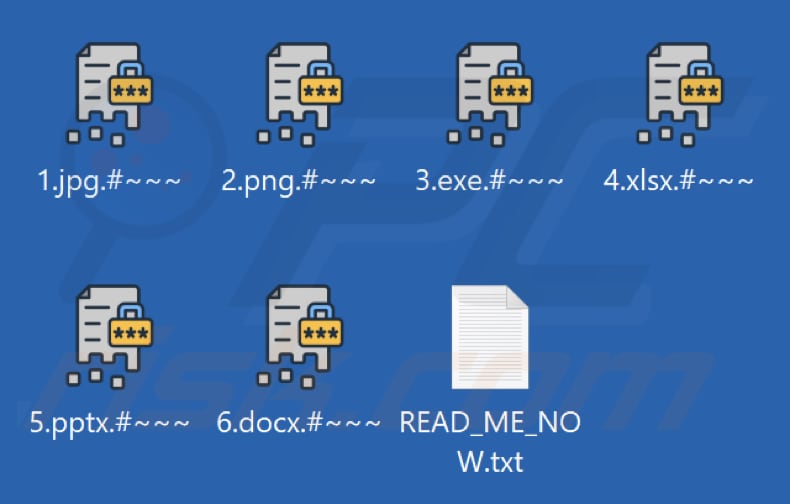 Ficheiros encriptados pelo ransomware Kyber (extensão .#~~~)