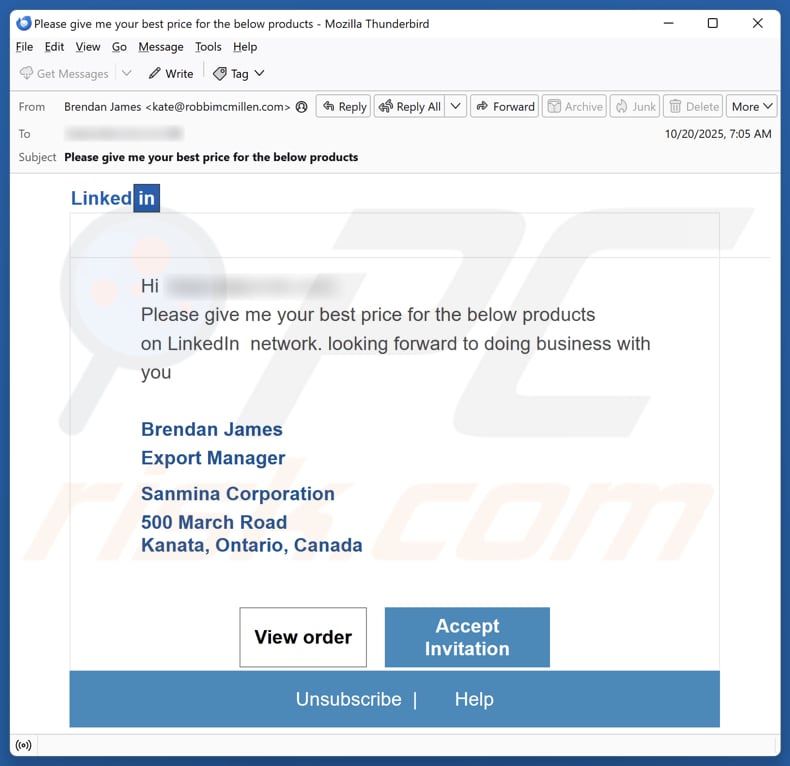 Email Account Failure Notice campanha de spam por e-mail