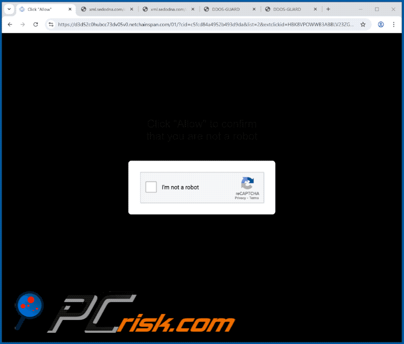 aparência do site netchainspan[.]com (GIF)