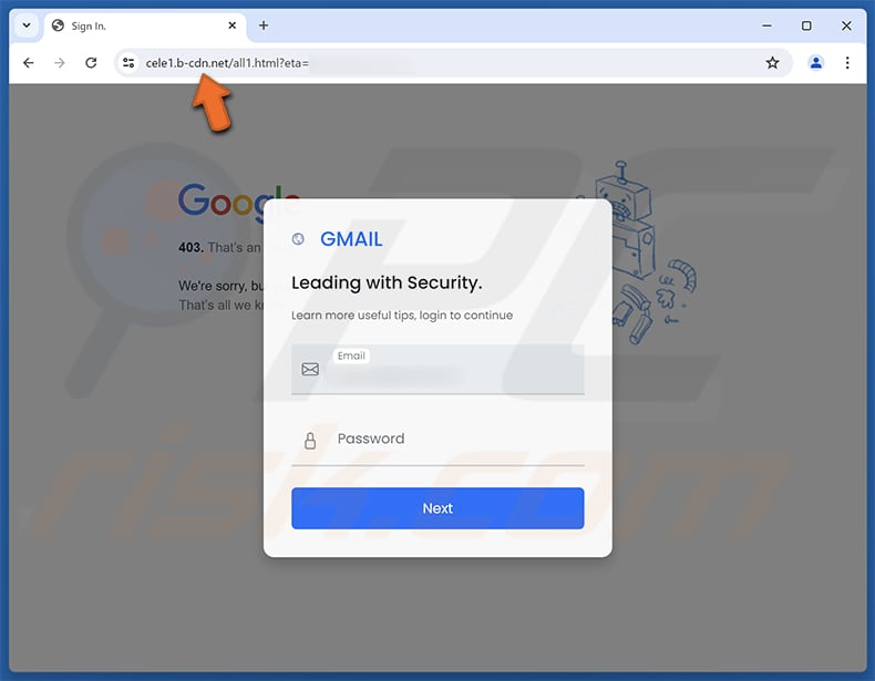 Versão da sua caixa de correio será descontinuada Site de phishing de fraude por e-mail