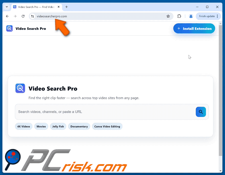 videosearcherpro.com redireciona para google.com
