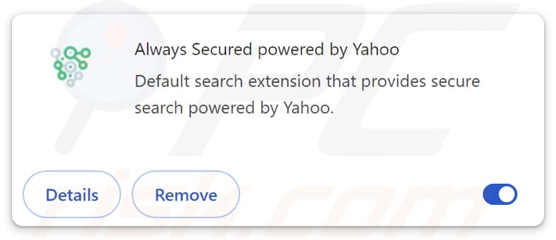 Always Secured powered by Yahoo sequestrador de navegador