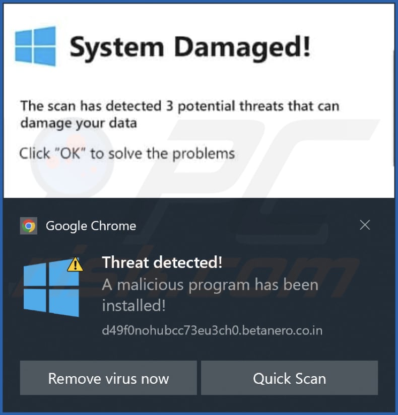 betanero.co[.]in notificação