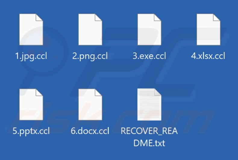Ficheiros encriptados pelo ransomware CCLand (extensão .ccl)