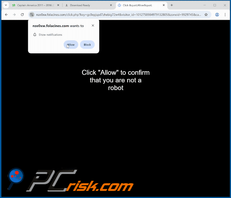 folacines[.]com website aparência (GIF)