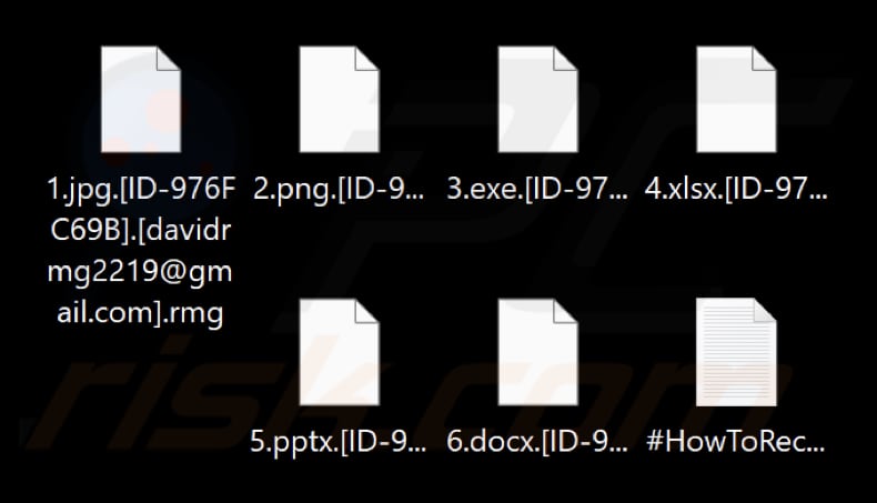 Ficheiros encriptados pelo ransomware Lord (extensão .rmg)