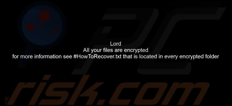 Lord ransomware papel de parede