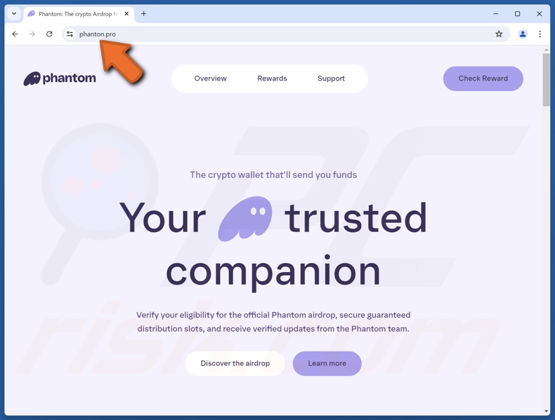 Falso Phantom Airdrop website
