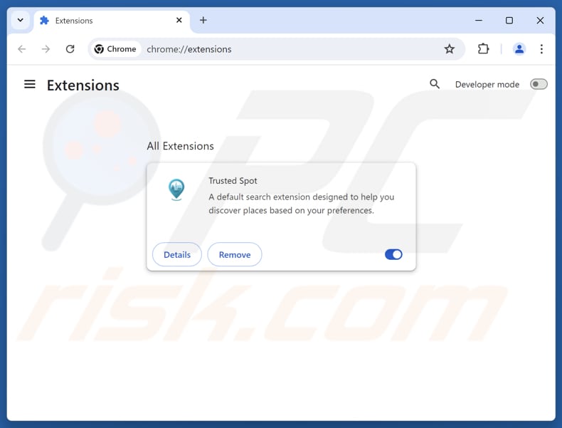 Removendo extensões do Google Chrome relacionadas ao trustedspotsearch.com
