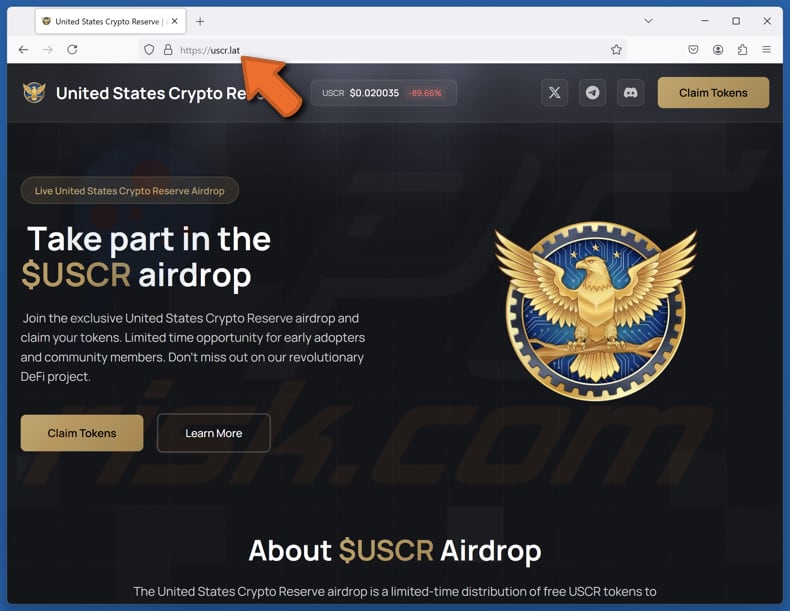 United States Crypto Reserve ($USCR) fraude