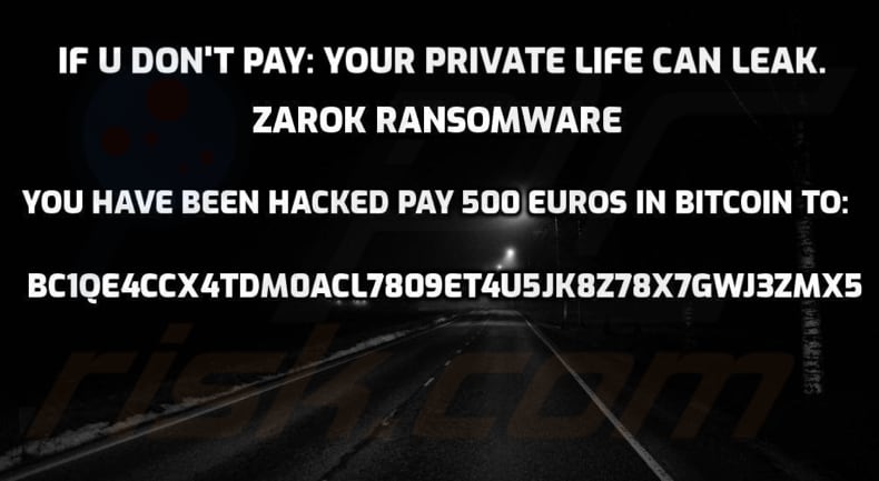Zarok ransomware papel de parede