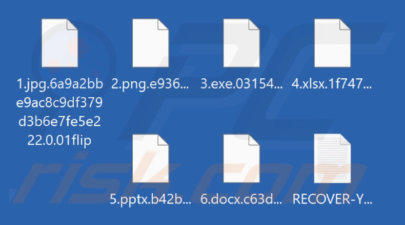 Ficheiros encriptados pelo ransomware 01Flip (extensão .01flip)